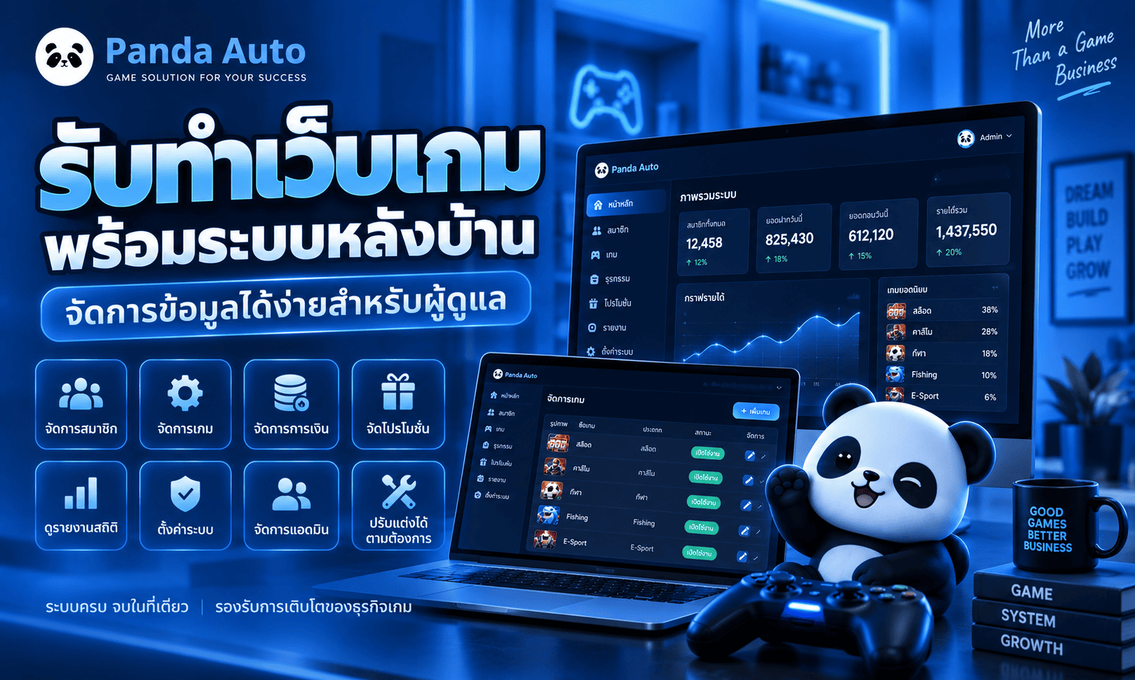 รับทำเว็บเกมพร้อมระบบหลังบ้าน